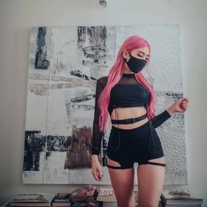 lychee the label truffle side strap shorts black